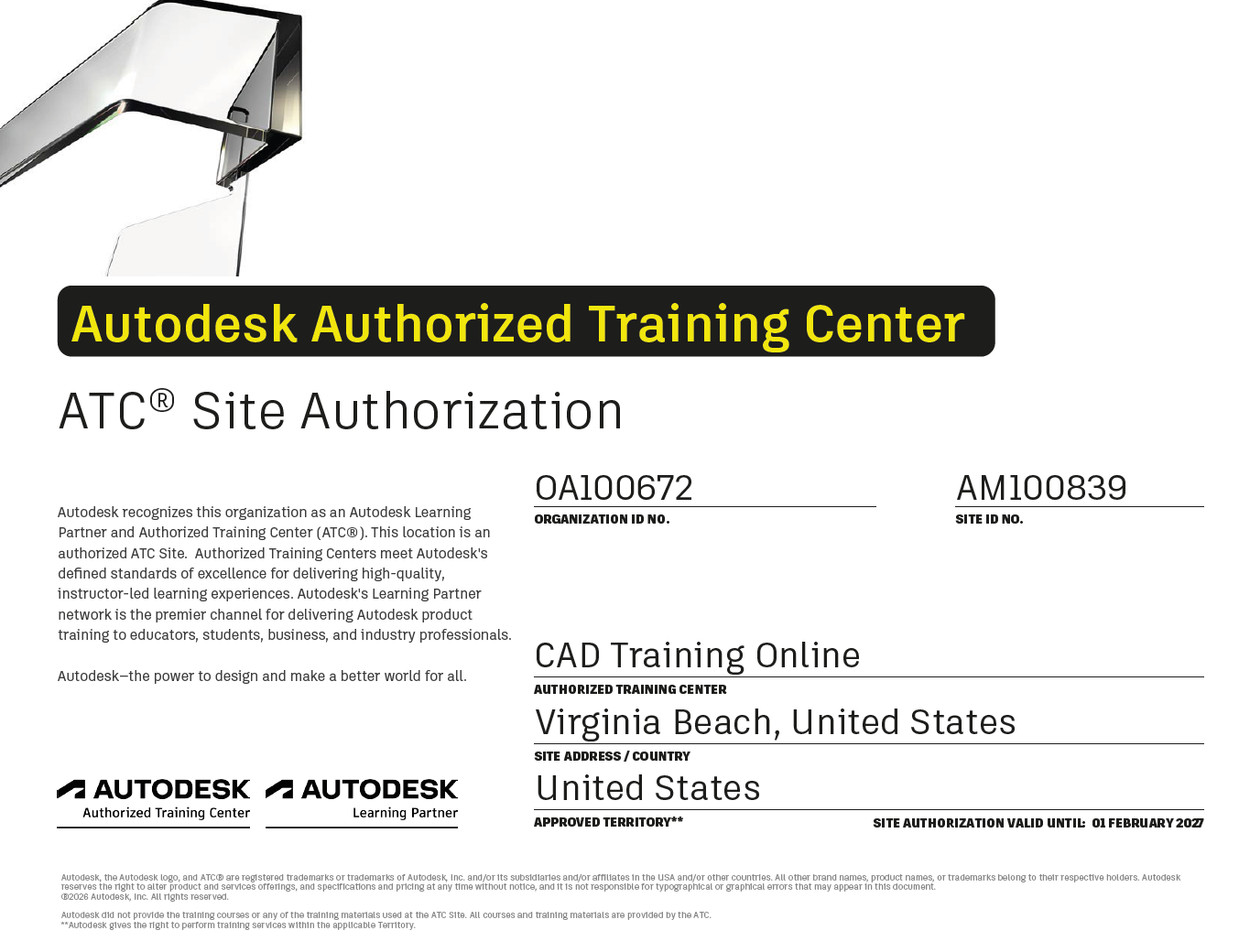 CAD TRAINING ONLINE – ATC 2026